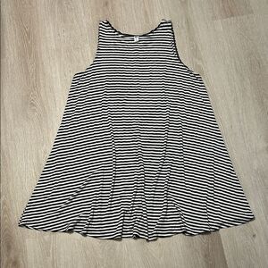 Old Navy Plus Size Black and White Striped Above The Knee Swing Dress